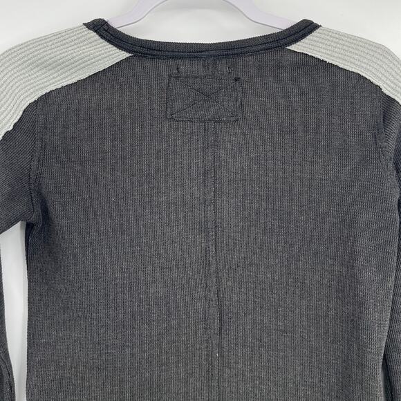 We The Free Thermal Waffle Knit Henley Top Sz XS Y2K Grunge Street Colorblock - Picture 8 of 12